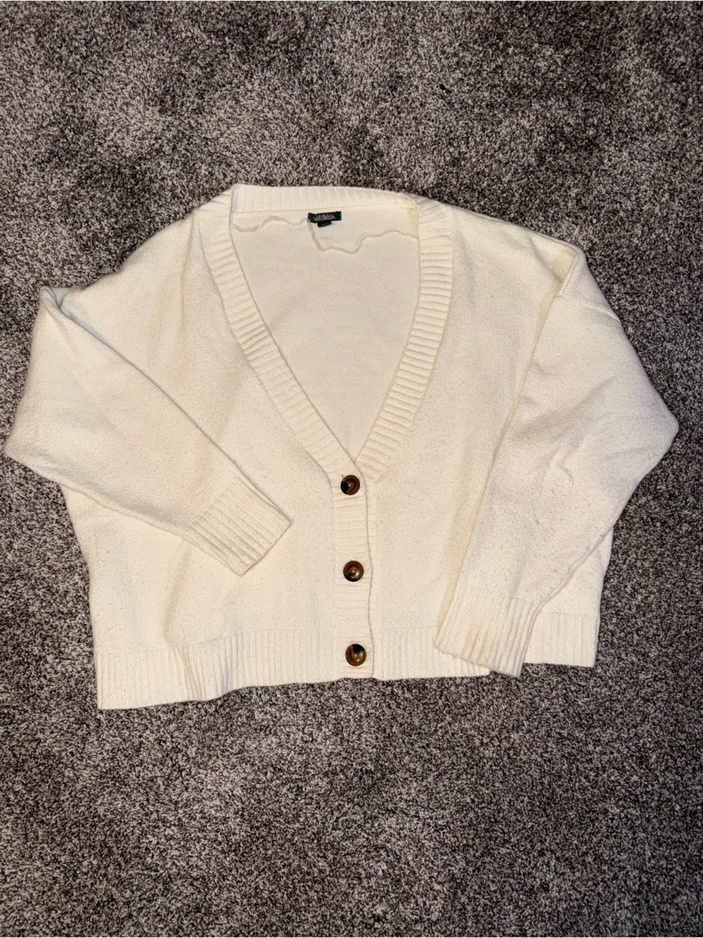 wild fable Cream V-Neck Button Cardigan